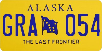 AK license plate GRA054