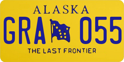 AK license plate GRA055
