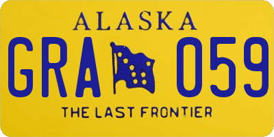 AK license plate GRA059
