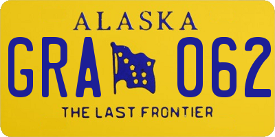 AK license plate GRA062