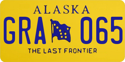 AK license plate GRA065