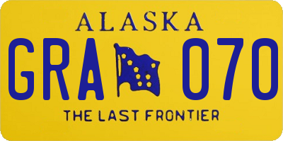 AK license plate GRA070