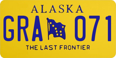 AK license plate GRA071