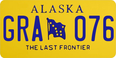 AK license plate GRA076