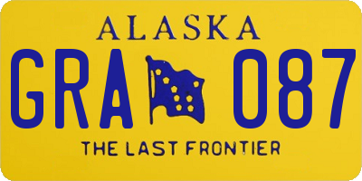 AK license plate GRA087