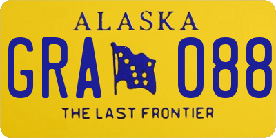 AK license plate GRA088