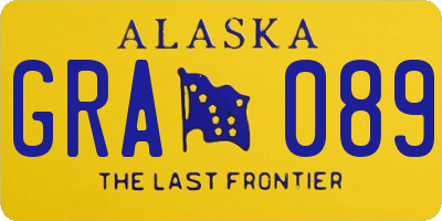 AK license plate GRA089