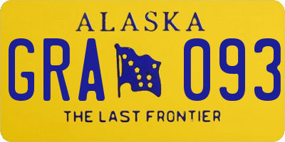 AK license plate GRA093