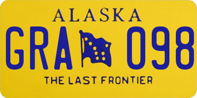 AK license plate GRA098