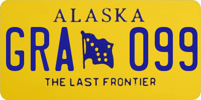 AK license plate GRA099