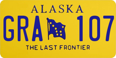 AK license plate GRA107