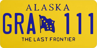 AK license plate GRA111