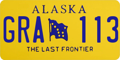 AK license plate GRA113