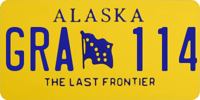 AK license plate GRA114