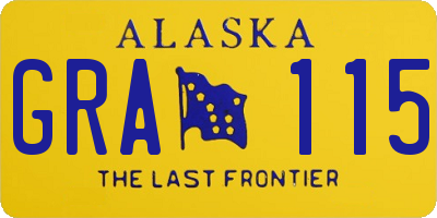 AK license plate GRA115