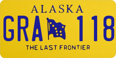 AK license plate GRA118