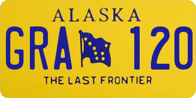 AK license plate GRA120