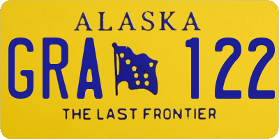 AK license plate GRA122