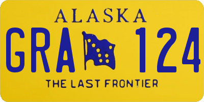 AK license plate GRA124