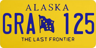 AK license plate GRA125