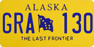 AK license plate GRA130