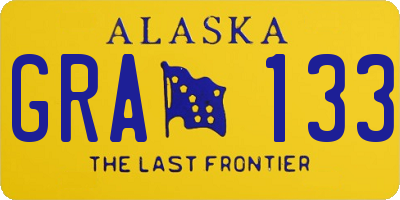 AK license plate GRA133