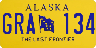 AK license plate GRA134