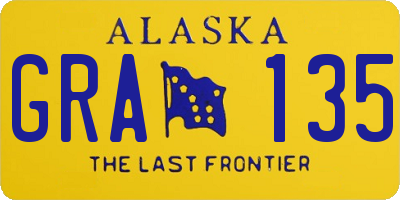 AK license plate GRA135