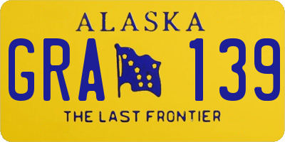 AK license plate GRA139