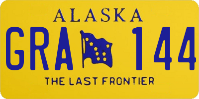 AK license plate GRA144