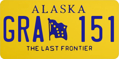 AK license plate GRA151
