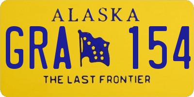 AK license plate GRA154