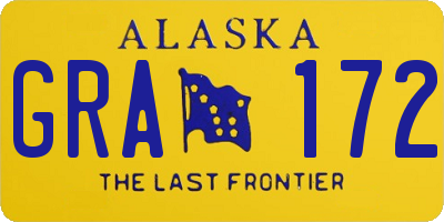 AK license plate GRA172