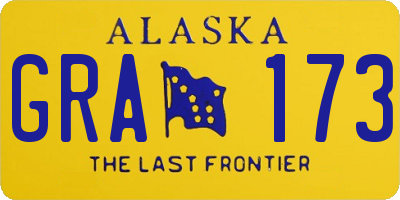 AK license plate GRA173
