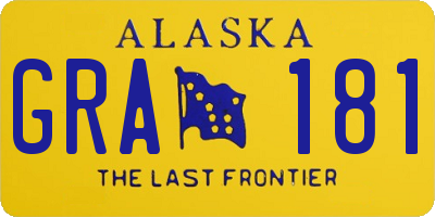 AK license plate GRA181