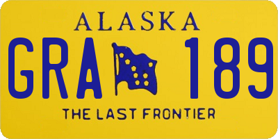 AK license plate GRA189
