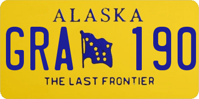 AK license plate GRA190