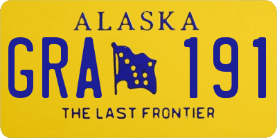 AK license plate GRA191