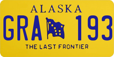 AK license plate GRA193