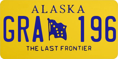 AK license plate GRA196
