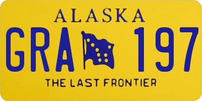 AK license plate GRA197