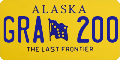 AK license plate GRA200