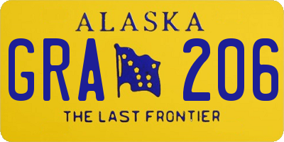 AK license plate GRA206