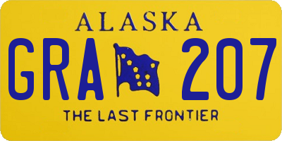 AK license plate GRA207