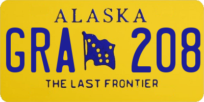 AK license plate GRA208