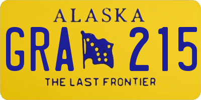 AK license plate GRA215