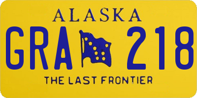 AK license plate GRA218