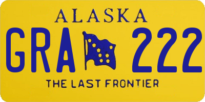 AK license plate GRA222