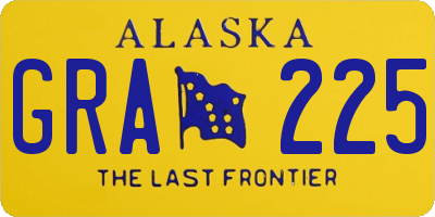 AK license plate GRA225