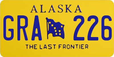 AK license plate GRA226